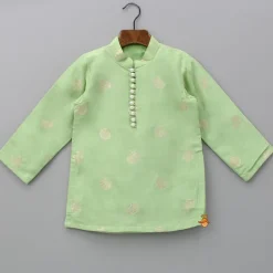 Best Brocade Green Kurta And Pyjama BOY Twinning Sets | Indian Ethnic Wear