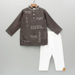 Sale Brown Embroidered Kurta And Pyjama BOY Indian Ethnic Wear | Ethnic Sets