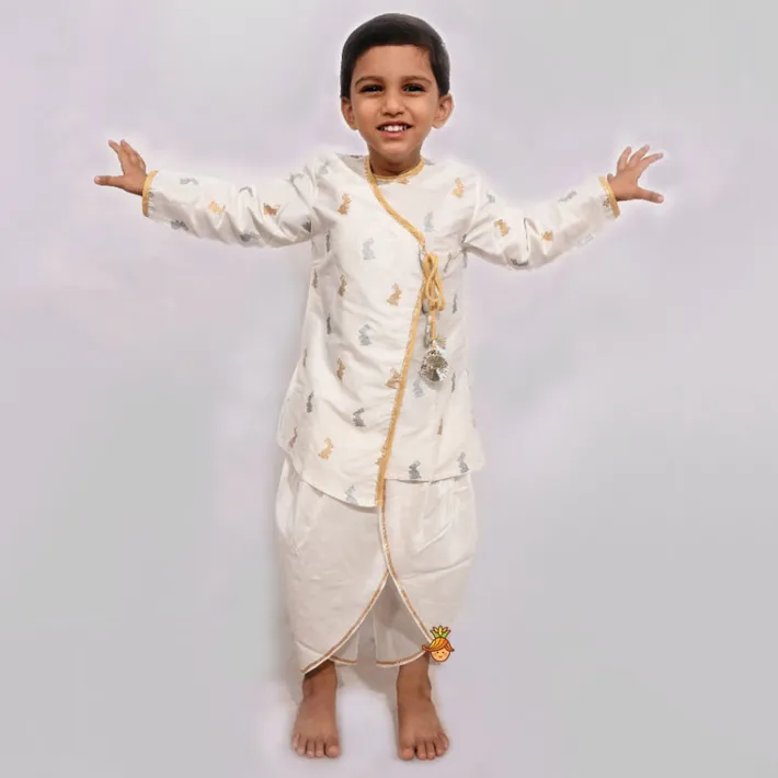 Sale Bunny Print Short Kurta And Dhoti BOY Indian Ethnic Wear | Ethnic Sets