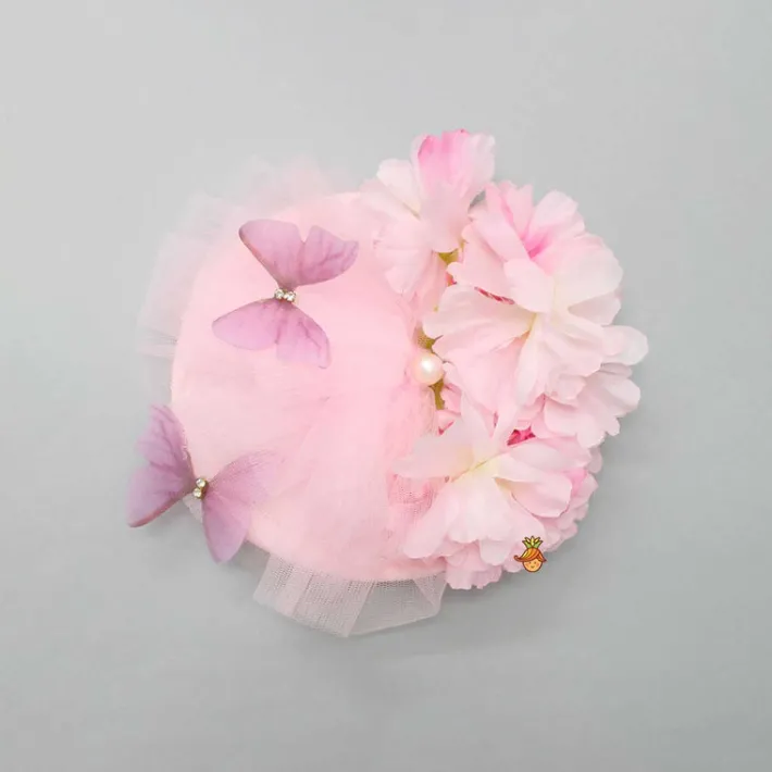 Fashion Butterfly And Floral Embellished Frilly Hair Clip Hair Accessories | Hair Clips