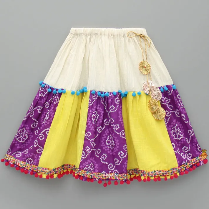 Hot Butterfly Thread Embroidered Top And Multicolour Lehenga Ethnic Wear | Lehengas & Ghagras
