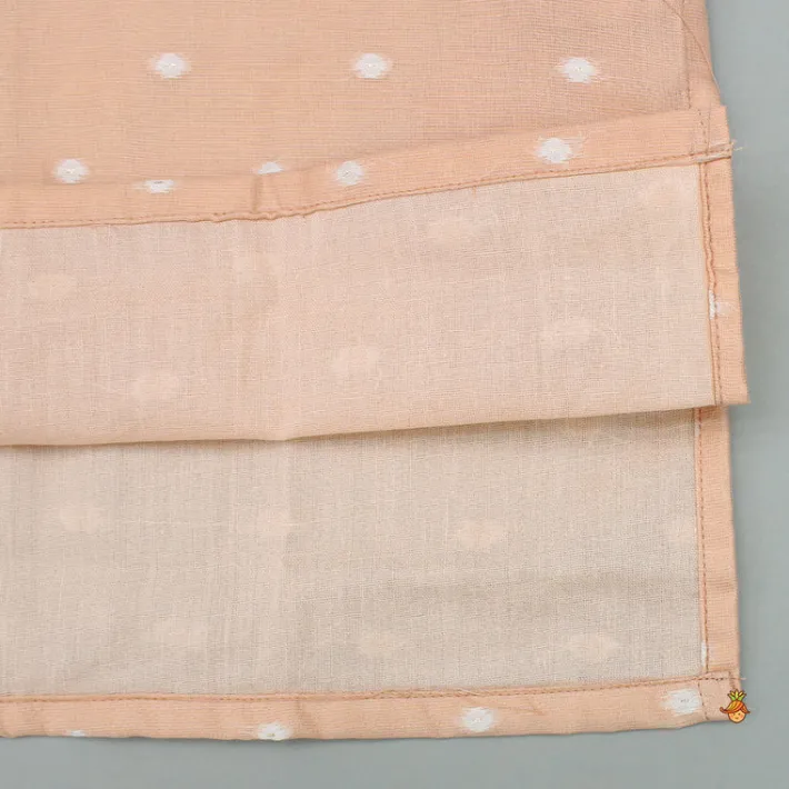 Online Butti Work Peach Kurta And Pyjama BOY Twinning Sets | Indian Ethnic Wear