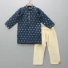 New Chanderi Embroidered Blue Kurta And Pyjama BOY Twinning Sets | Indian Ethnic Wear