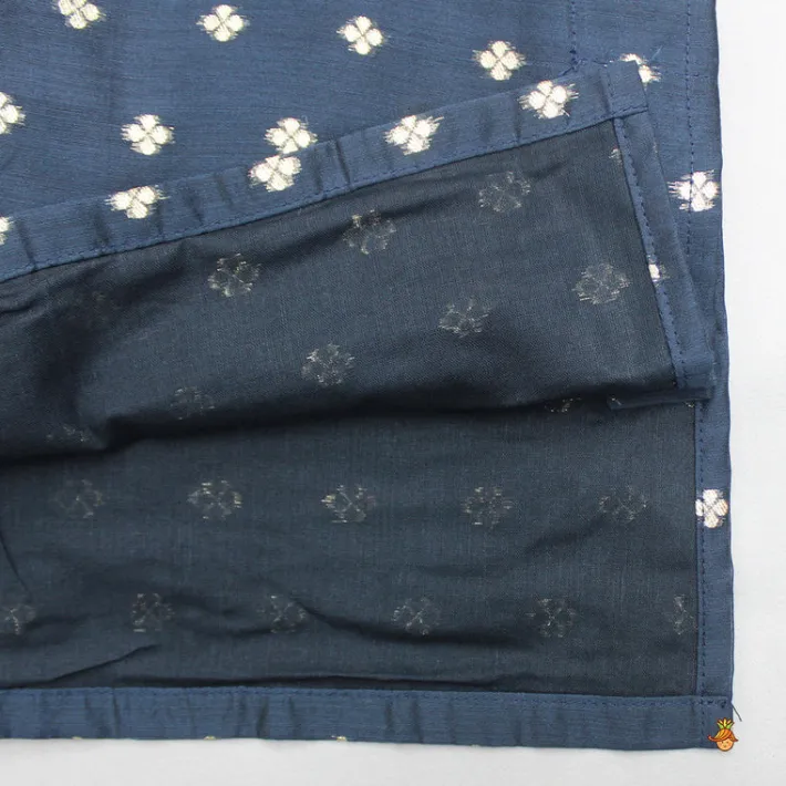 New Chanderi Embroidered Blue Kurta And Pyjama BOY Twinning Sets | Indian Ethnic Wear