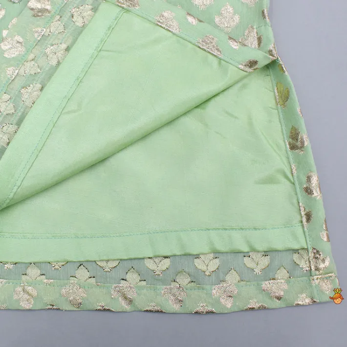 New Chanderi Embroidered Kurti And Flared Palazzo With Light Pink Dupatta Ethnic Wear | Palazzos & Shararas