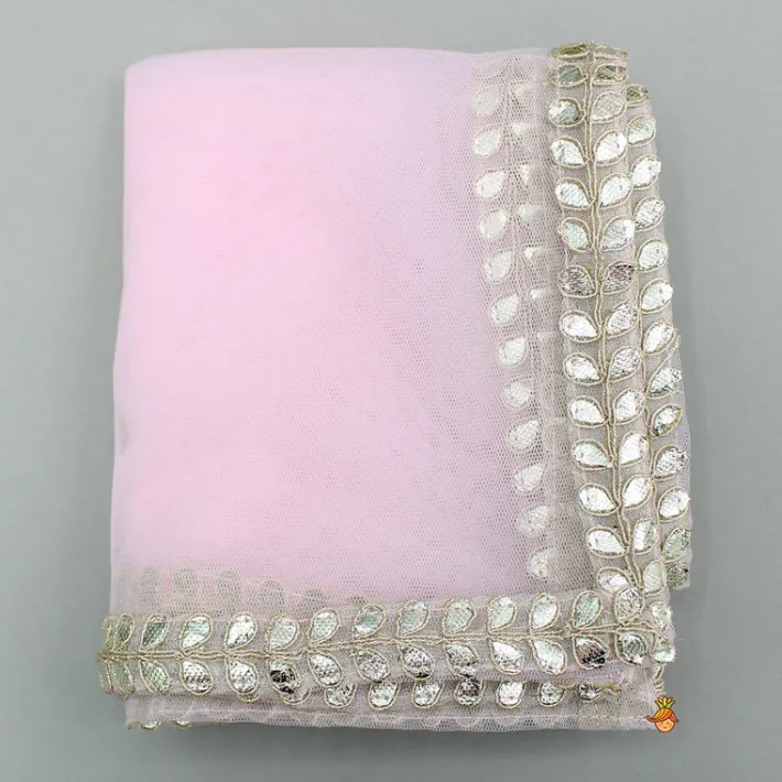 New Chanderi Embroidered Kurti And Flared Palazzo With Light Pink Dupatta Ethnic Wear | Palazzos & Shararas
