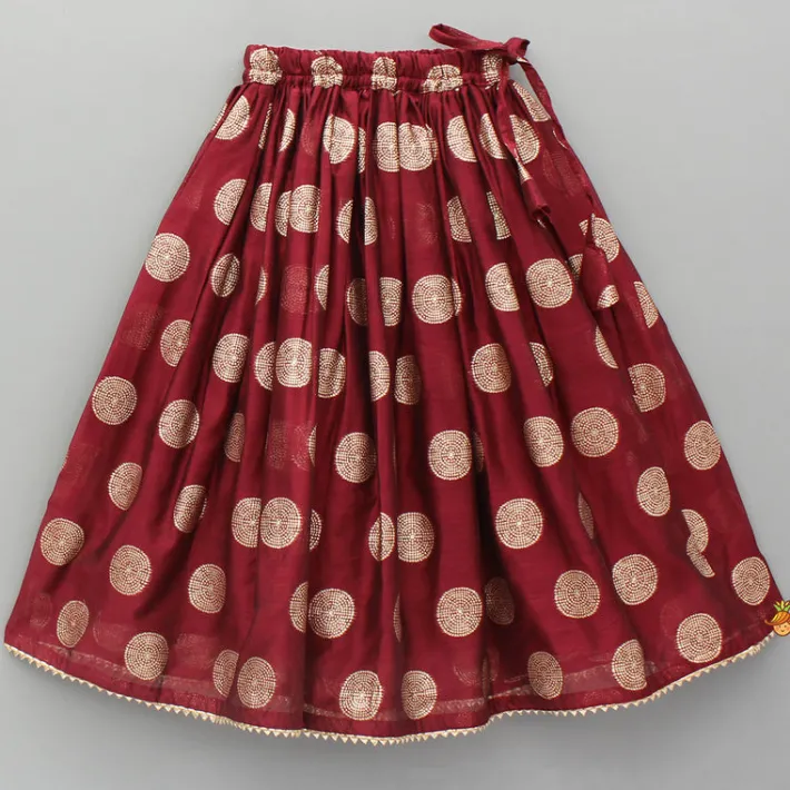 Outlet Chanderi Embroidered Maroon Peplum Top With Lehenga Ethnic Wear | Lehengas & Ghagras