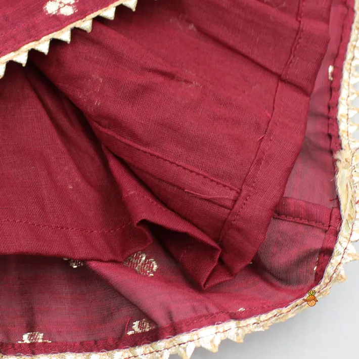 Outlet Chanderi Embroidered Maroon Peplum Top With Lehenga Ethnic Wear | Lehengas & Ghagras