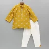 Discount Chanderi Embroidered Mustard Kurta And Pyjama BOY Indian Ethnic Wear | Ethnic Sets