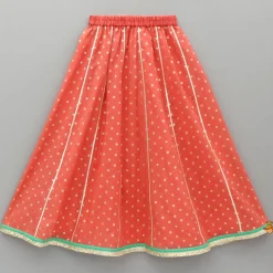 Online Chanderi Embroidered Orange Kurti And Lehenga With Dupatta Lehengas & Ghagras | Ethnic Wear