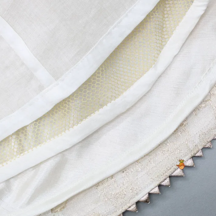 Outlet Chanderi Embroidered Top With Lehenga And Net Dupatta Ethnic Wear | Lehengas & Ghagras