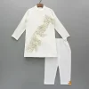 Fashion Chanderi Kurta With Applique Embroidery And Pyjama BOY Indian Ethnic Wear | Ethnic Sets
