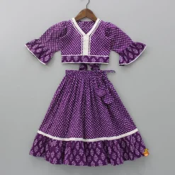 Best Charming Purple Back Knotted Top And Lehenga Twinning Sets | Ethnic Wear