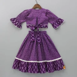 Best Charming Purple Back Knotted Top And Lehenga Twinning Sets | Ethnic Wear