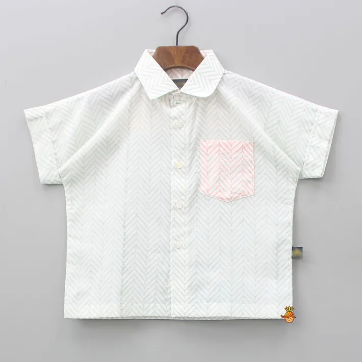 New Chevron Printed Green Shirt BOY Shirts & Tees