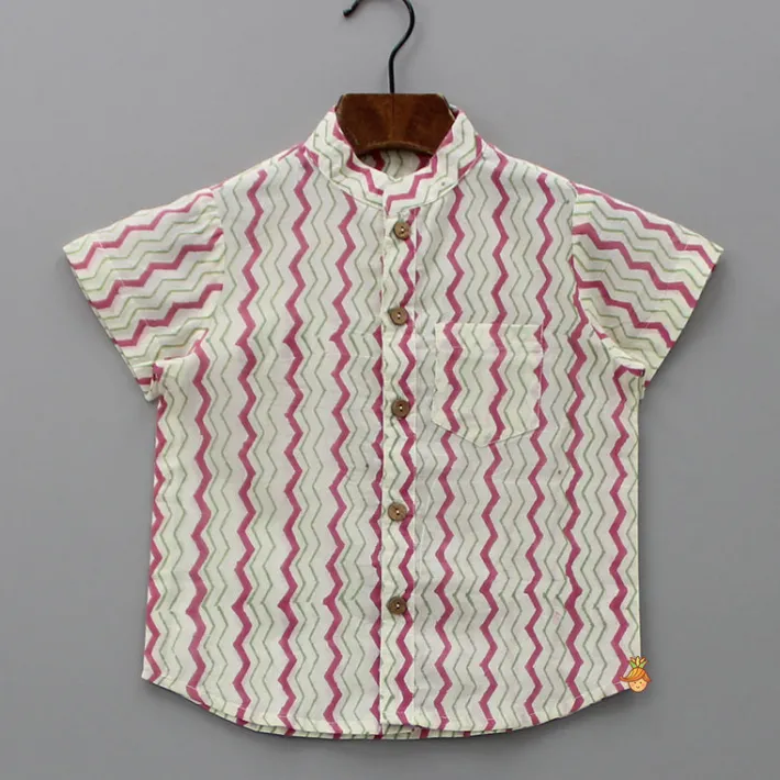 Hot Chevron Printed Multicolour Shirt BOY Shirts & Tees