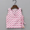 Outlet Chevron Printed Pink And White Triple Side Knot Jhabla BOY Baby Essentials | Baby Essentials