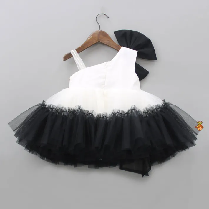 Best Classic Pearls Embellished Black And White Bowie Party Dress Dresses & Sets | Dresses