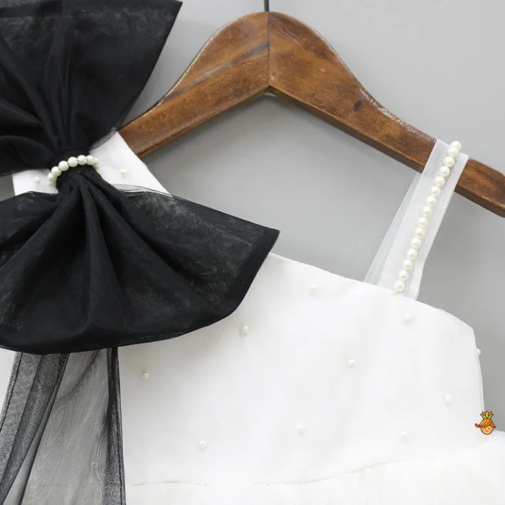 Best Classic Pearls Embellished Black And White Bowie Party Dress Dresses & Sets | Dresses