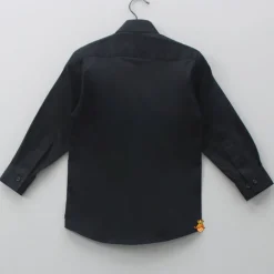 Clearance Collar Neck Lace Detailed Black Shirt BOY Shirts & Tees