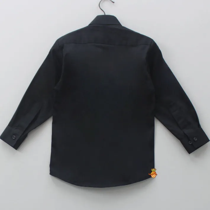 Clearance Collar Neck Lace Detailed Black Shirt BOY Shirts & Tees