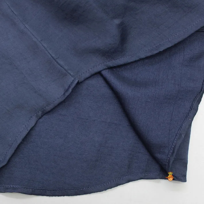 Hot Collar Neck Stripes Detailed Blue Shirt BOY Shirts & Tees
