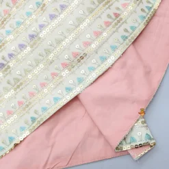 Hot Colour Block Flared Kurti And Embroidered Pant With Net Dupatta Ethnic Wear | Churidars & Salwars