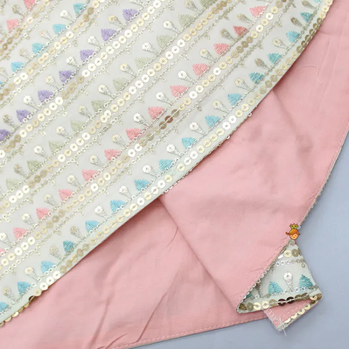 Hot Colour Block Flared Kurti And Embroidered Pant With Net Dupatta Ethnic Wear | Churidars & Salwars