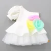 Discount Colourful Flowers Adorned One Shoulder Dress Dresses & Sets | Dresses