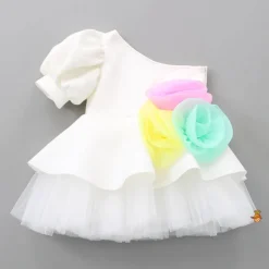 Discount Colourful Flowers Adorned One Shoulder Dress Dresses & Sets | Dresses