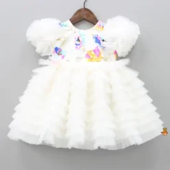 Outlet Colourful Sequins Embellished White Fancy Dress Dresses & Sets | Dresses