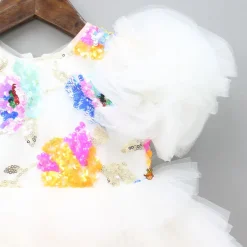 Outlet Colourful Sequins Embellished White Fancy Dress Dresses & Sets | Dresses