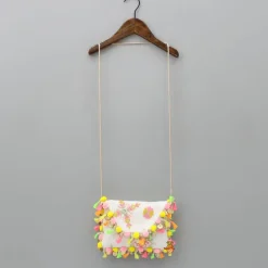 Fashion Colourful Thread Embroidered Rope Sling Bag Bags