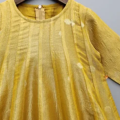 Sale Contrast Panel Detailing Mustard Kurti And Matching Dupatta Ethnic Wear | Kurtis & Jumpsuits
