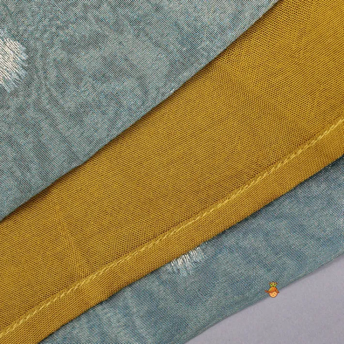 Sale Contrast Panel Detailing Mustard Kurti And Matching Dupatta Ethnic Wear | Kurtis & Jumpsuits