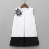 Discount Contrasting Flower Adorned Dual Tone Dress Dresses & Sets | Dresses