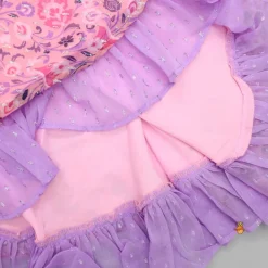 Hot Contrasting Frills Enhanced Pink Kurti And Palazzo Ethnic Wear | Palazzos & Shararas