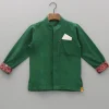 Clearance Contrasting Pocket Square Detail Green Shirt BOY Shirts & Tees