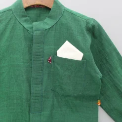 Clearance Contrasting Pocket Square Detail Green Shirt BOY Shirts & Tees