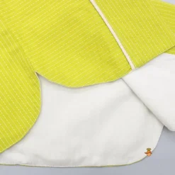 Outlet Cotton Cream Kurta With Green Jacket And Pocket Detail Pyjama BOY Indian Ethnic Wear | Ethnic Sets