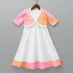 Discount Cotton Kurti With Stripe Leheriya Jacket Ethnic Wear | Kurtis & Jumpsuits