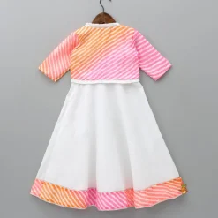Discount Cotton Kurti With Stripe Leheriya Jacket Ethnic Wear | Kurtis & Jumpsuits