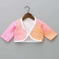 Discount Cotton Kurti With Stripe Leheriya Jacket Ethnic Wear | Kurtis & Jumpsuits