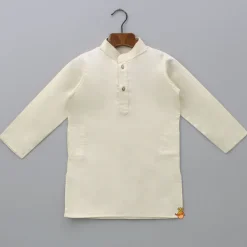 Online Cream Kurta With Embroidered Jacket And Pyjama BOY Indian Ethnic Wear | Ethnic Sets