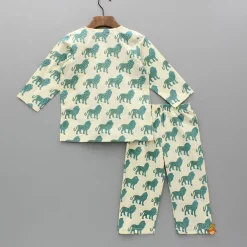 Discount Cream Lion Printed Top And Pyjama BOY Sleep Wear | Sleepwear