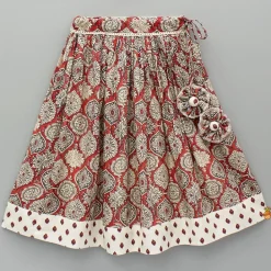 New Cream Printed Lace And Pleats Detailed Top And Lehenga Ethnic Wear | Lehengas & Ghagras