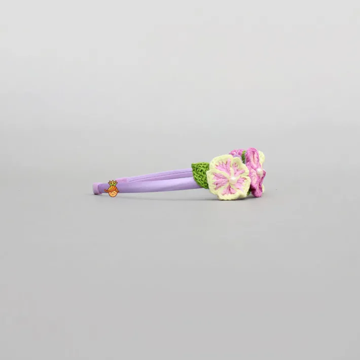 New Crochet Flowers Embellished Hairband Hair Accessories | Hair Bands