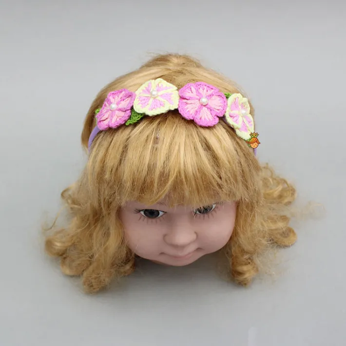 New Crochet Flowers Embellished Hairband Hair Accessories | Hair Bands