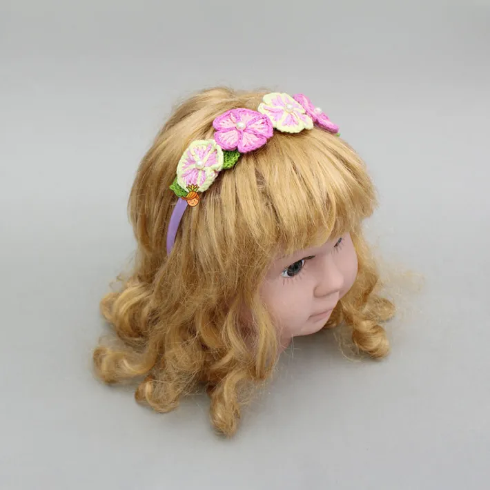 New Crochet Flowers Embellished Hairband Hair Accessories | Hair Bands