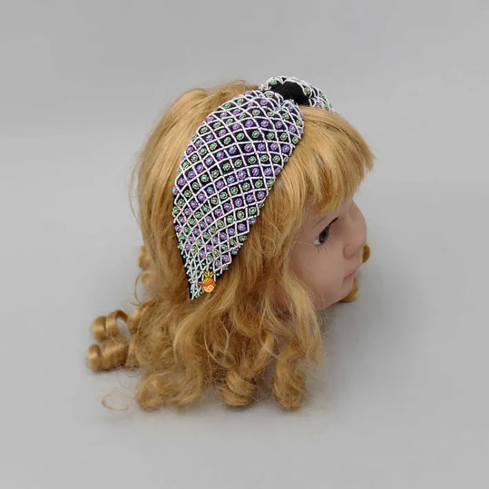 Sale Cut Dana Checks Embroidered Black Hair Band Hair Accessories | Hair Bands